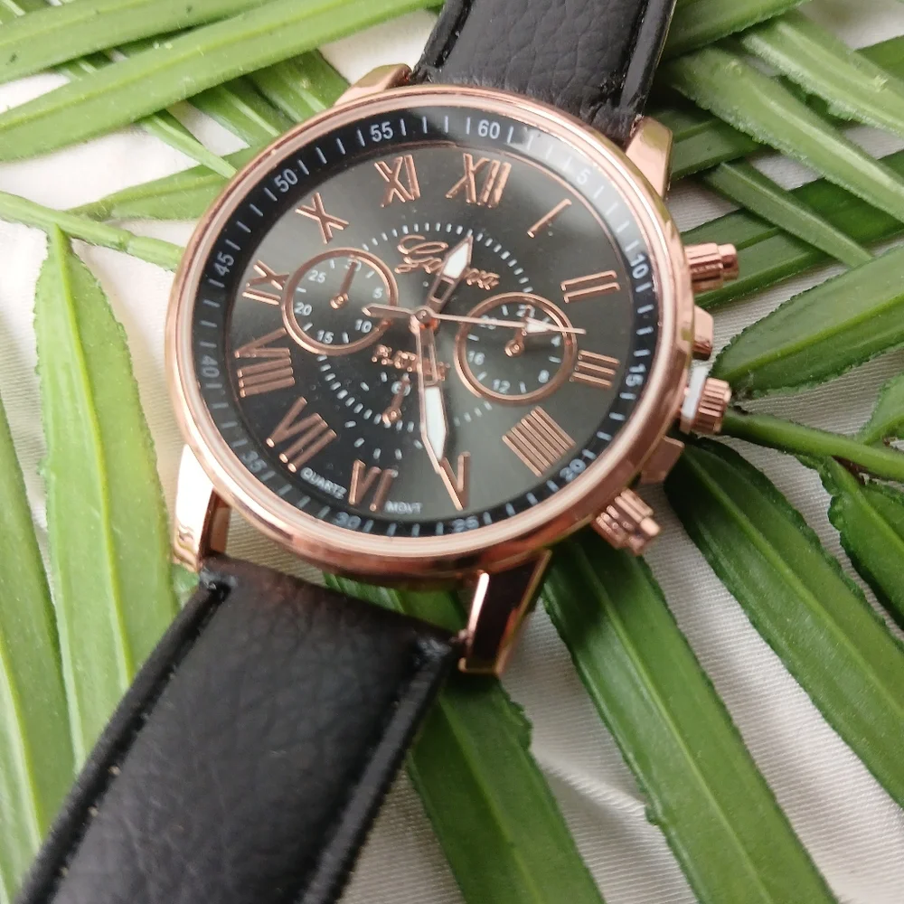 New Black Geneva Platinum Watch